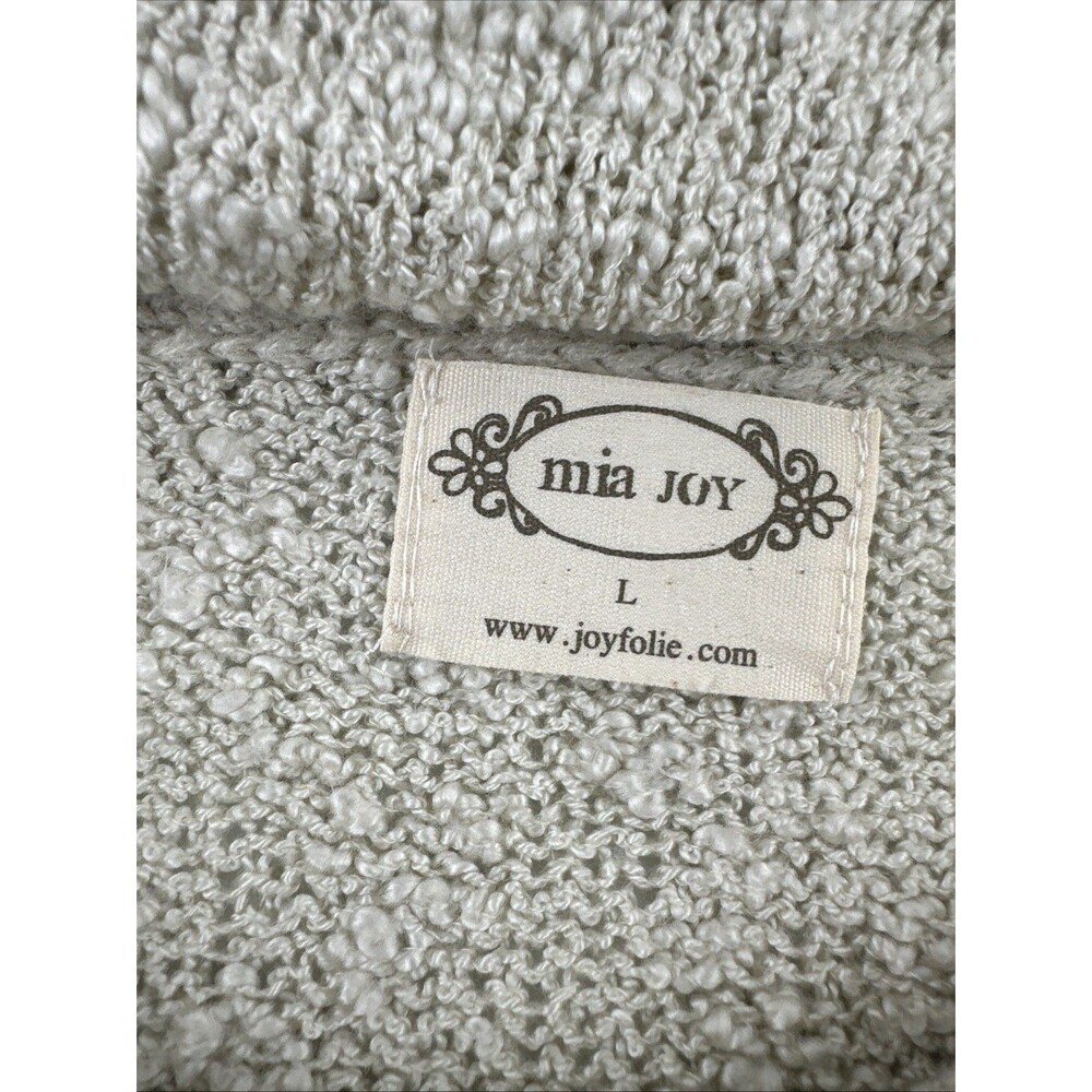 Mia Joy Cowl Neck Sweater Tunic Lightweight Open Knit Pullover Tan Womens Large - Picture 8 of 12